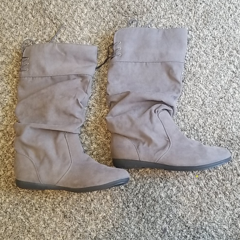 Gray slouch boots size 10